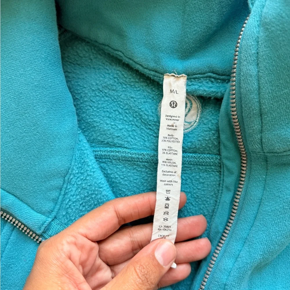 Lululemon Scuba Oversized Funnel Neck Half Zip Turquoise
